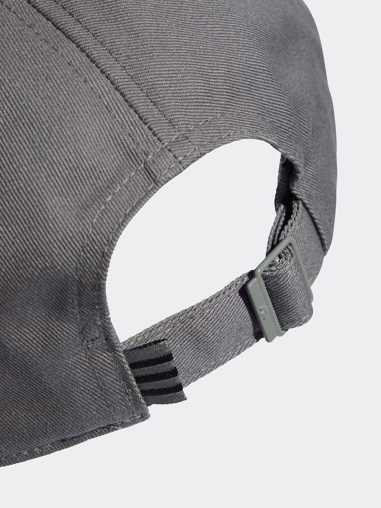 adidas Originals Grey Trefoil 100% Cotton Baseball Cap - Image 4 of 4