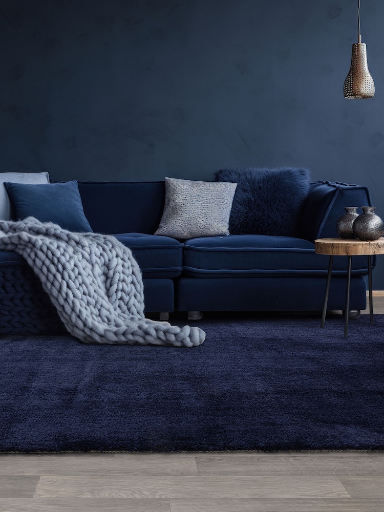 Asiatic Rugs Navy Milo Soft Touch Lustre Rug - Image 1 of 5