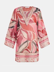 Accessorize Brown Abstract Chiffon Mini Kaftan - Image 4 of 4