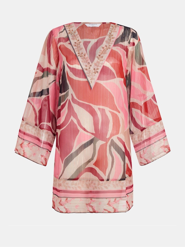 Accessorize Brown Abstract Chiffon Mini Kaftan - Image 4 of 4 Accessorize Brown Abstract Chiffon Mini Kaftan - Image 4 of 4