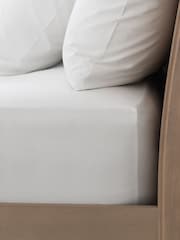 White Deep Fitted Collection Luxe 200 Thread Count 100% Egyptian Cotton Percale Sheet - Image 1 of 1