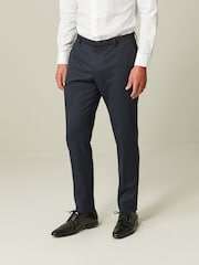 Navy Blue Skinny Fit Tuxedo Suit Trousers - Image 1 of 13