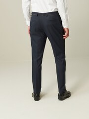 Navy Blue Skinny Fit Tuxedo Suit Trousers - Image 4 of 13