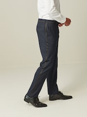 Navy Blue Skinny Fit Tuxedo Suit Trousers - Image 5 of 13