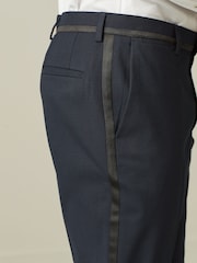 Navy Blue Skinny Fit Tuxedo Suit Trousers - Image 6 of 13