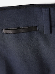 Navy Blue Skinny Fit Tuxedo Suit Trousers - Image 8 of 13