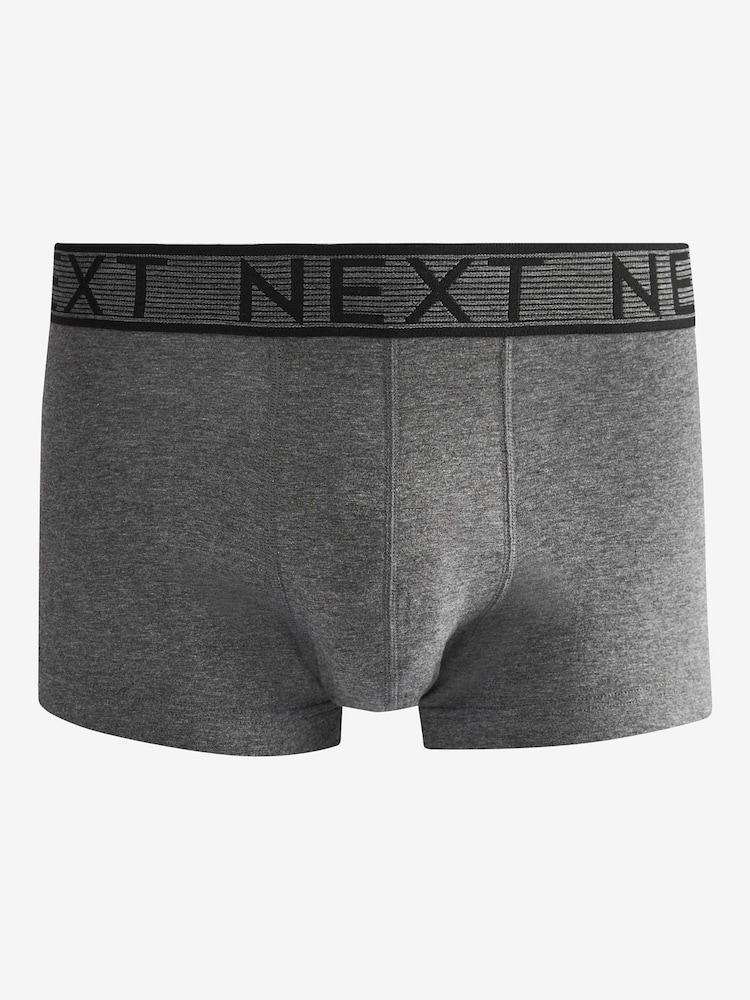 Grey 10 pack Cotton Rich Blend Hipsters Boxers - Image 2 of 6
