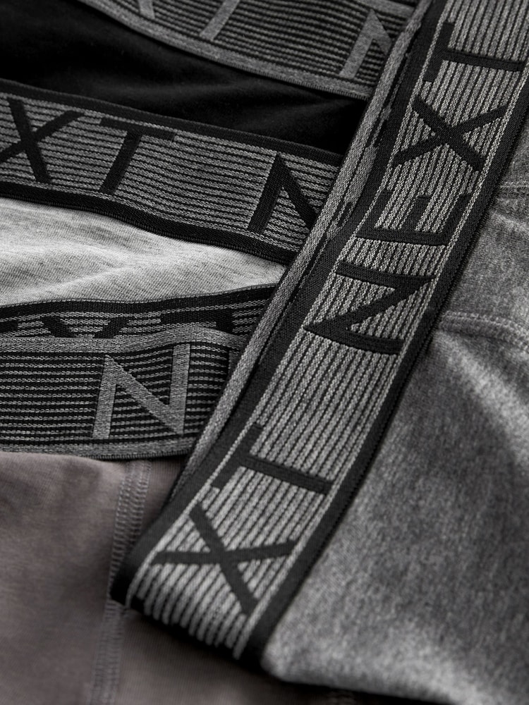 Grey 10 pack Cotton Rich Blend Hipsters Boxers - Image 6 of 6