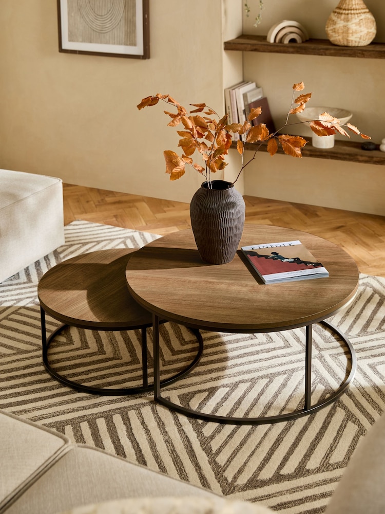 Dark Bronx Nest of 2, Round Coffee Table - Image 1 of 8