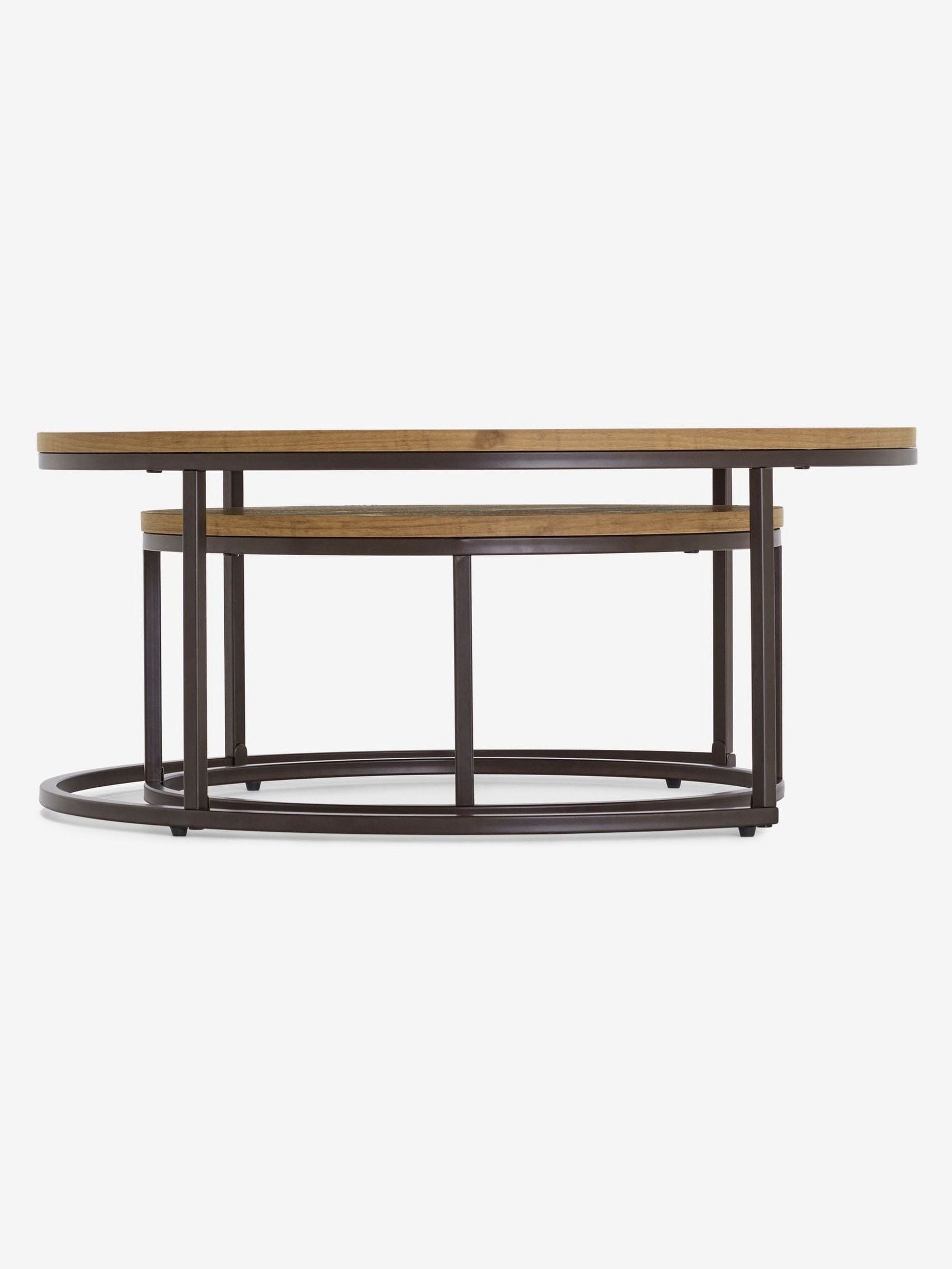 Buy Dark Bronx Nest of 2 Round Coffee Table from the Next UK online shop