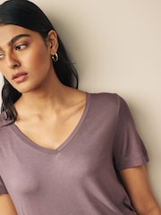 Brown Slouch V-Neck T-Shirt - Image 4 of 6