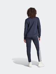 adidas Blue 3 Stripe Essentials Tracksuit - Image 2 of 7