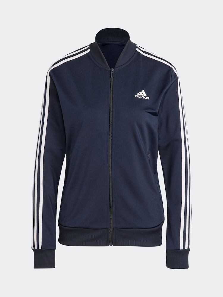 adidas Blue 3 Stripe Essentials Tracksuit - Image 7 of 7