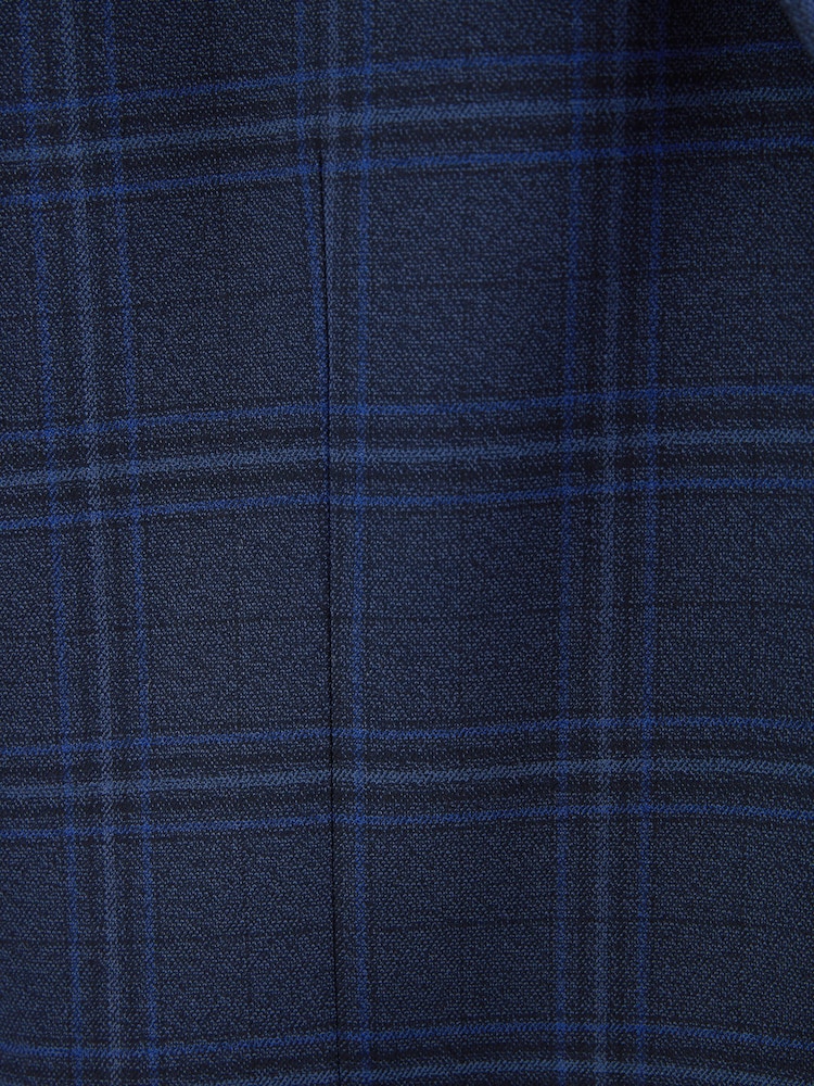 Bleu - Veste de costume slim à carreaux audacieuse - Image 11 of 11