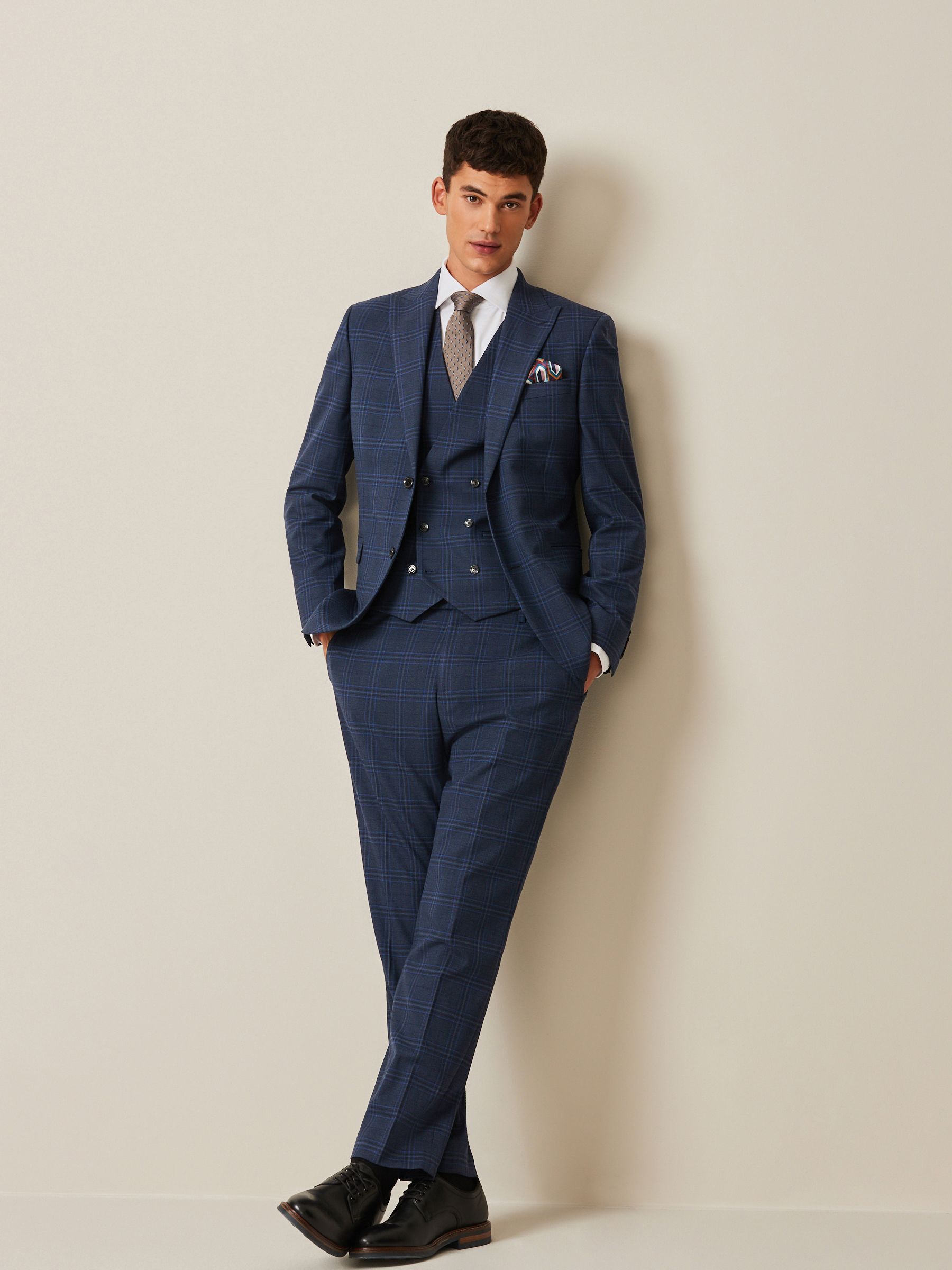 【 開梱 設置?無料 】 Buy Blue Slim Bold Check Suit Jacket from Next USA ジャケット・アウター