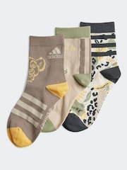 adidas Brown Lion King Socks 3 Pack - Image 1 of 6