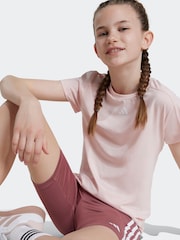 adidas Pink Kids Train Essentials T-Shirt and Shorts Set - Image 1 of 1