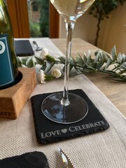 The Just Slate Company Set of 4 Love & Celebrate Coasters - Image 1 of 2