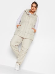 Yours Curve Cream Lightweight Quilted Gilet - Image 3 of 5