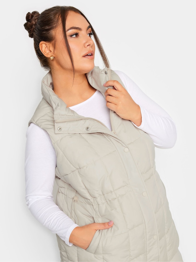 Yours Curve Cream Lightweight Quilted Gilet - Image 5 of 5