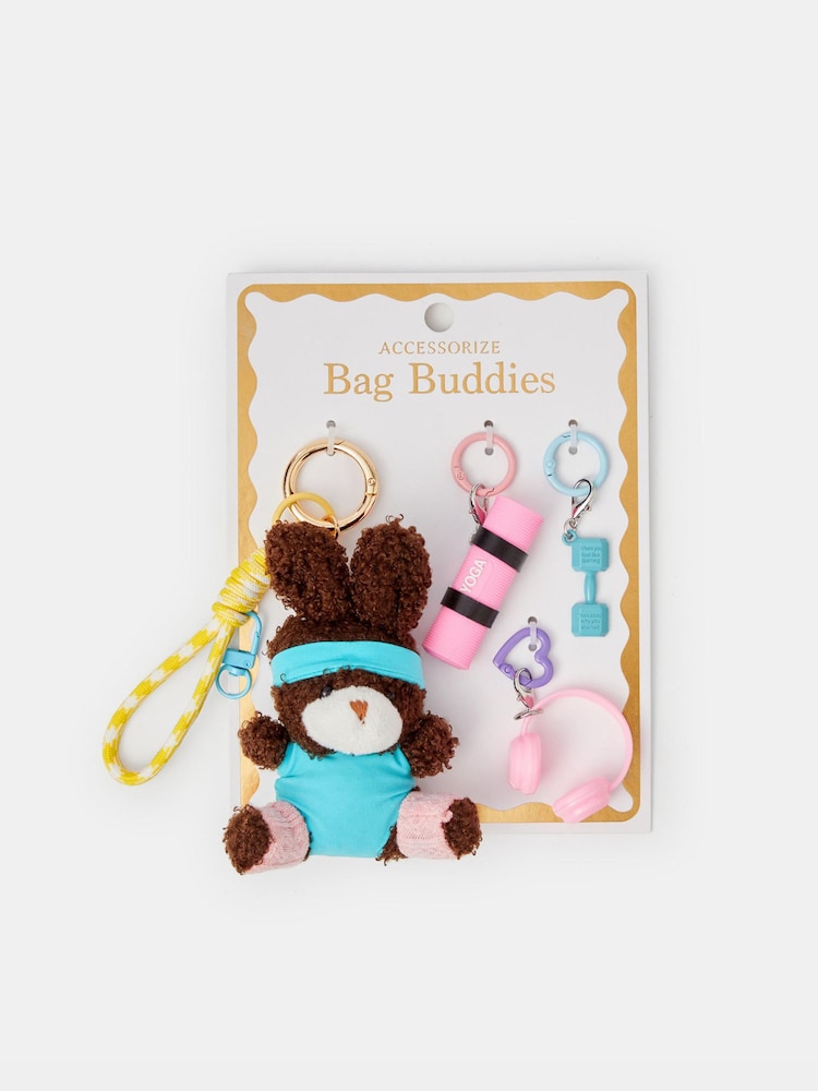 Accessorize Brown Gym Bunny Bag Charm - Image 1 of 2 Accessorize Brown Gym Bunny Bag Charm - Image 1 of 2
