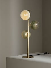 MADE.COM Brass/Green Ombre Globe Table Lamp - Image 1 of 5