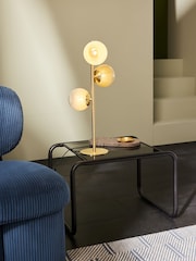 MADE.COM Brass/Green Ombre Globe Table Lamp - Image 2 of 5