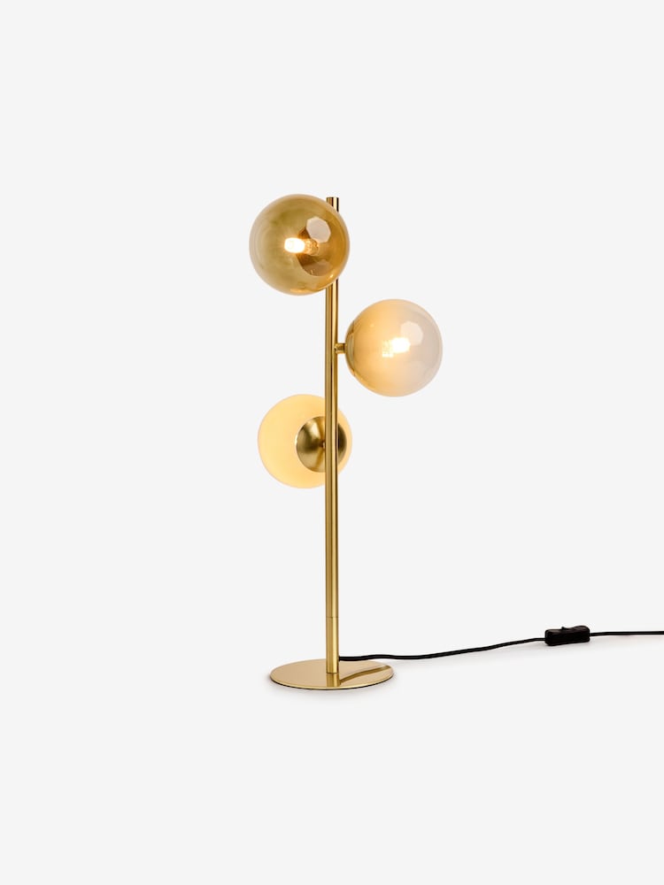 MADE.COM Brass/Green Ombre Globe Table Lamp - Image 5 of 5