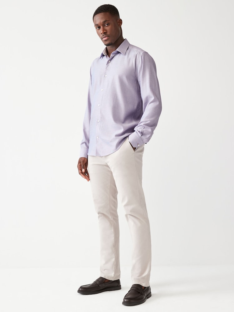 Damson Pink Trimmed Single Cuff Formal Shirt - Image 1 of 6