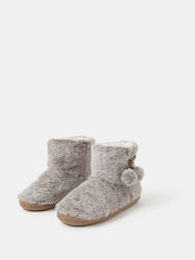 Accessorize Grey Faux Fur Boot Slippers - Image 1 of 2