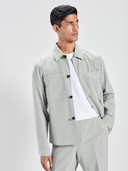Light Grey Regular Fit Motionflex Shacket - Image 1 of 9