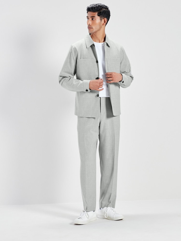 Light Grey Regular Fit Motionflex Shacket - Image 2 of 9
