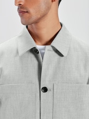 Light Grey Regular Fit Motionflex Shacket - Image 5 of 9