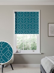 Green Lattice Geo Made to Measure Roller Blind - Image 1 of 6