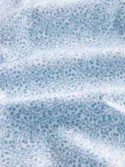 White/Light Blue Floral Textured Short Sleeve Shirt - Image 7 of 7