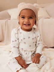 Blue/White Daisy Peplum Baby Top And Leggings Set - Image 1 of 11