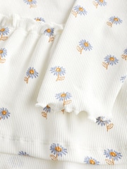 Blue/White Daisy Peplum Baby Top And Leggings Set - Image 11 of 11