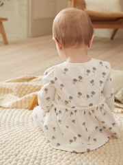 Blue/White Daisy Peplum Baby Top And Leggings Set - Image 4 of 11