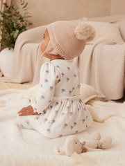 Blue/White Daisy Peplum Baby Top And Leggings Set - Image 5 of 11