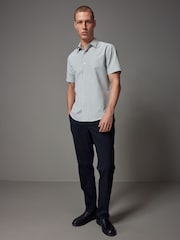 White/Green Textured Short Sleeve Shirt - Image 2 of 8