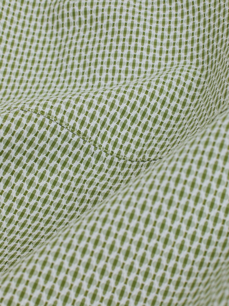 White/Green Textured Short Sleeve Shirt - Image 8 of 8