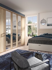 Wiemann Natural Torquay Wood and Mirror Semi Fitted 5 Door Wardrobe - Image 1 of 4