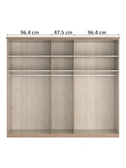 Wiemann Natural Torquay Wood and Mirror Semi Fitted 5 Door Wardrobe - Image 4 of 4
