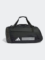 أسود - حقيبة Duffel من قماش خشن بتصميم 3 خطوط من تشكيلة Essentials من Adidas - صورة 1 من 7