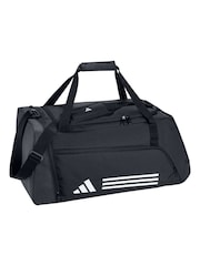 أسود - حقيبة Duffel من قماش خشن بتصميم 3 خطوط من تشكيلة Essentials من Adidas - صورة 4 من 7