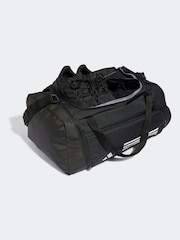 أسود - حقيبة Duffel من قماش خشن بتصميم 3 خطوط من تشكيلة Essentials من Adidas - صورة 5 من 7