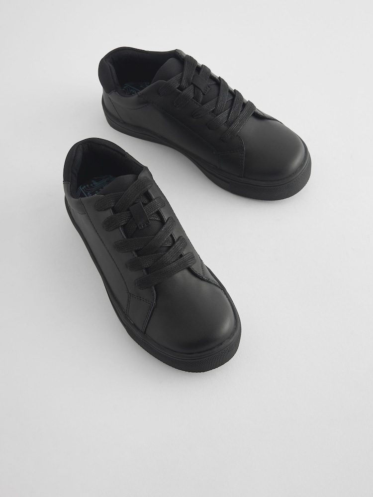 Black Wide Fit (G) Lace Up School Shoes - Image 1 of 5
