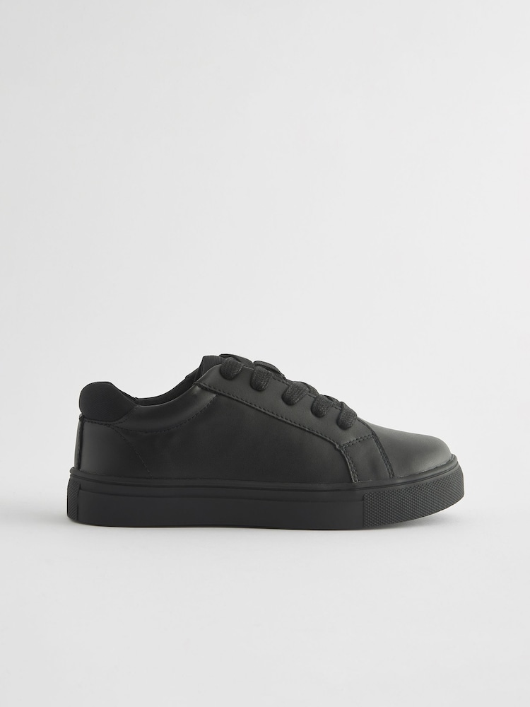 Black Wide Fit (G) Lace Up School Shoes - Image 2 of 5