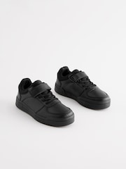 Black Standard Fit (F) School Elastic Lace Shoes - Image 1 of 5
