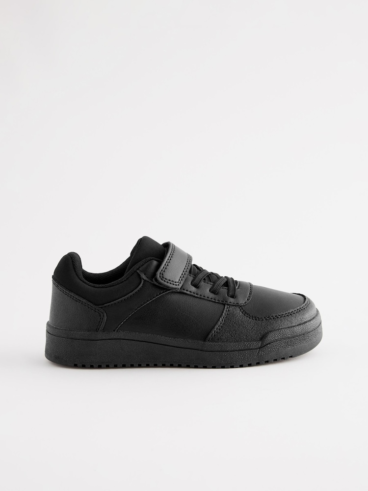 Black Standard Fit (F) School Elastic Lace Shoes - Image 2 of 5